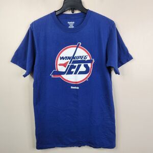 Reebok Mens Short Sleeve Winnipeg Jets Crew Neck Graphic Tee Medium
